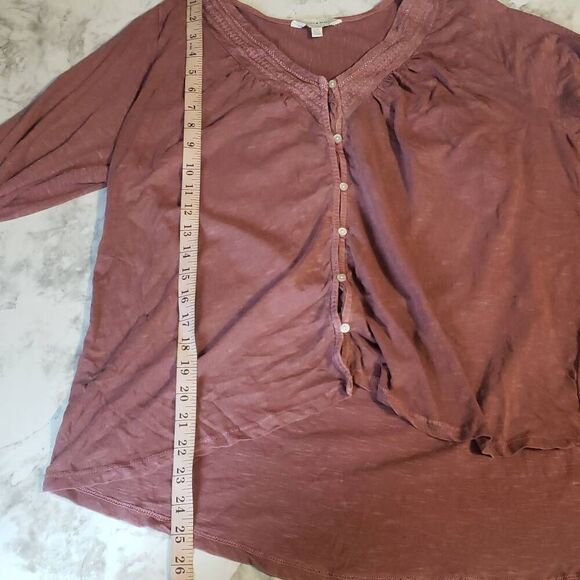 Lucky Brand Smoked Maroon Blouse - Picture 7 of 9